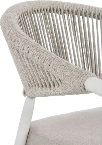 Sedia Da Esterno Impilabile Con Braccioli In Alluminio E Corda Millor Bianco JA61 Bizzotto
