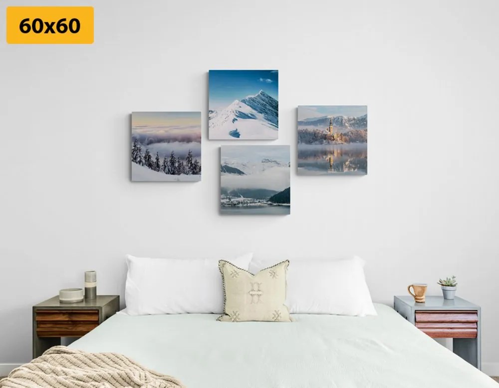 Set di quadri – Montagne innevate