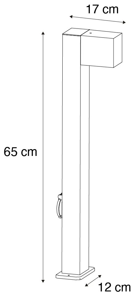 Lampada da esterno nera con picchetto e pressacavo 65cm presa inclusa IP44 - Baleno