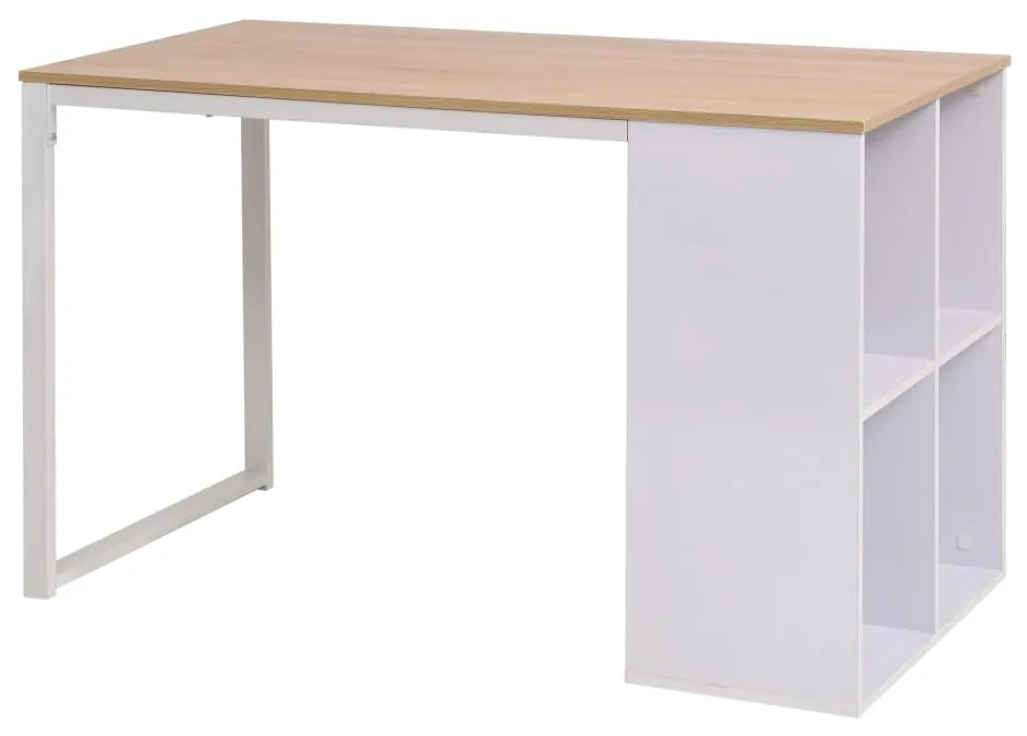 Scrivania 120x60x75 Cm Rovere E Bianco /