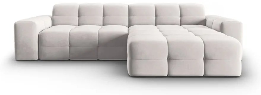 Divano angolare in velluto grigio chiaro (angolo destro) Kendal - Micadoni Home
