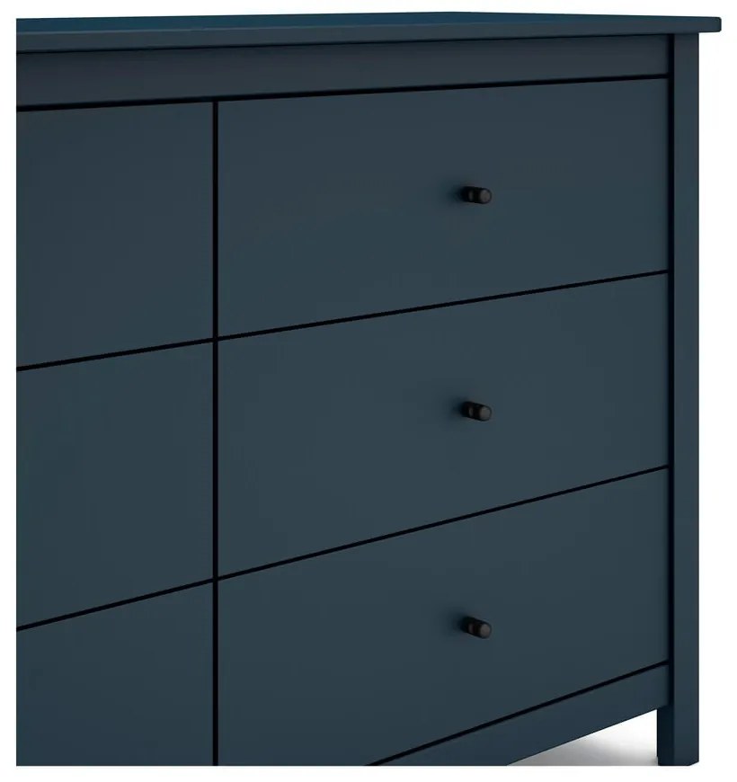 Cassettiera bassa blu scuro in pino 130x80 cm Misti - Marckeric
