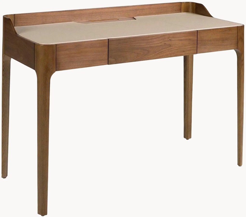 Scrivania in similpelle con cassetto Justino