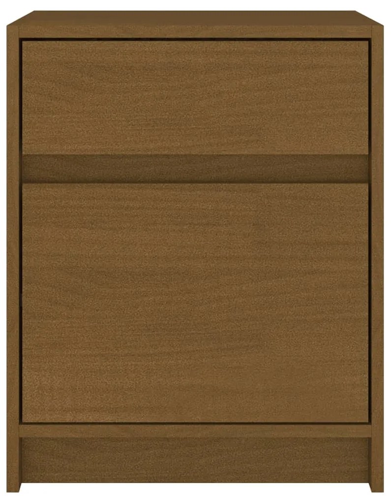 Comodini 2 pz Marrone Miele 40x31x50 cm Legno Massello di Pino