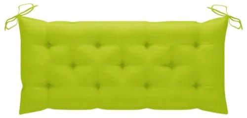Panca da Giardino Cuscino Verde Brillante 120 cm Massello Teak