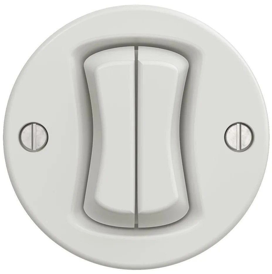 Kliklap - Pulsante doppio retrò senza cornice bianco