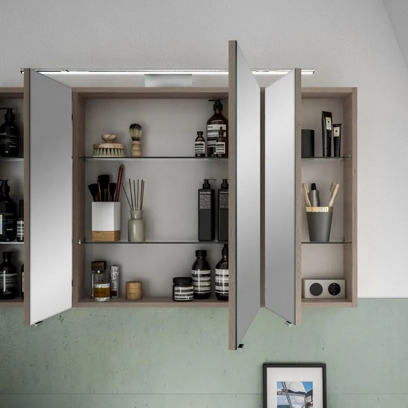 Specchio Contenitore Con Illuminazione PELIPAL rovere sanremo L 120 x H 70.3 x P 17 cm