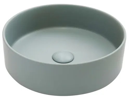 Lavabo da appoggio SENSEA tondo in ceramica verde satinato piletta inclusa