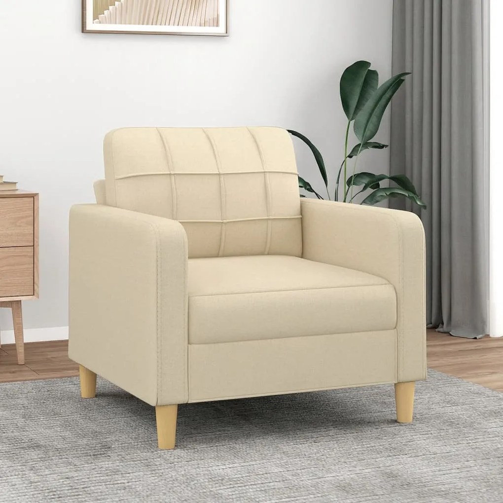 Poltrona Crema 60 Cm İn Tessuto /