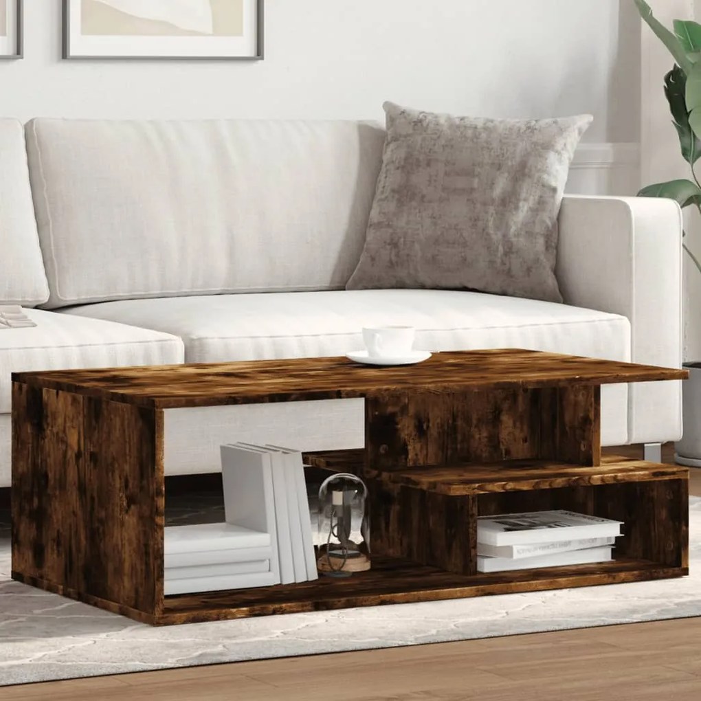 Tavolino Da Salotto Rovere Fumo 102x55x35 Cm Legno Multistrato /