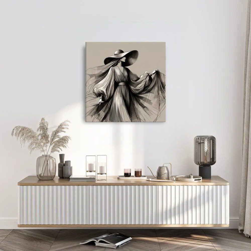 Quadro su tela – Donna in abito fluente