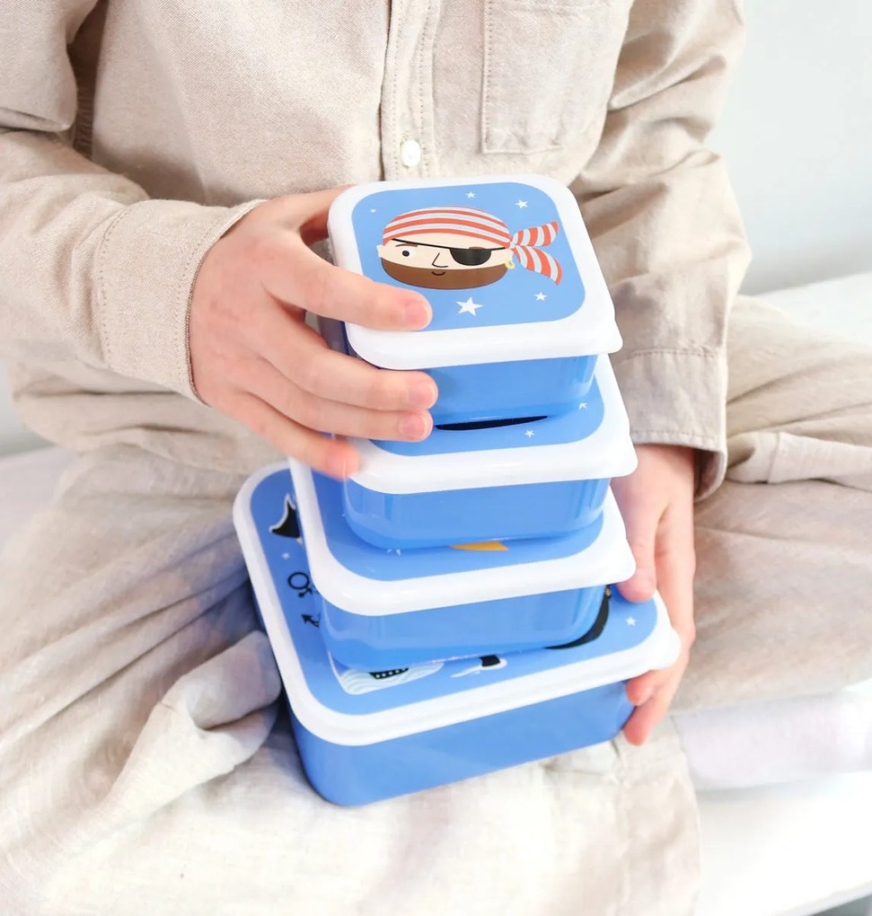 A Little Lovely Company - set di quattro scatole merenda - pirati