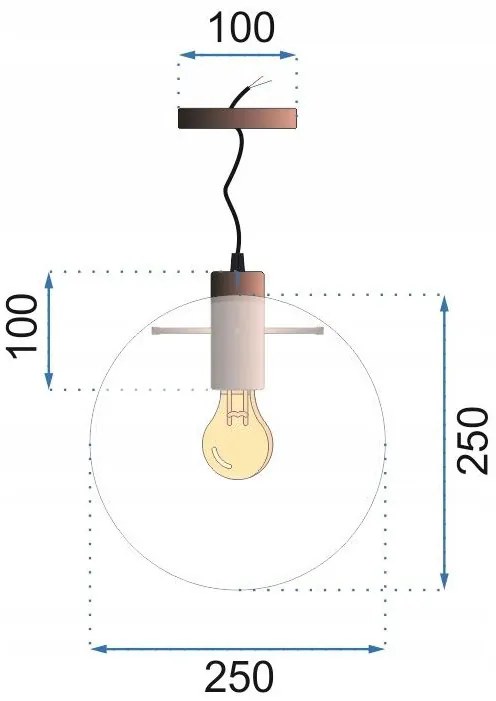 Lampada da soffitto pensile di vetro Lassi Rose Gold 25 cm