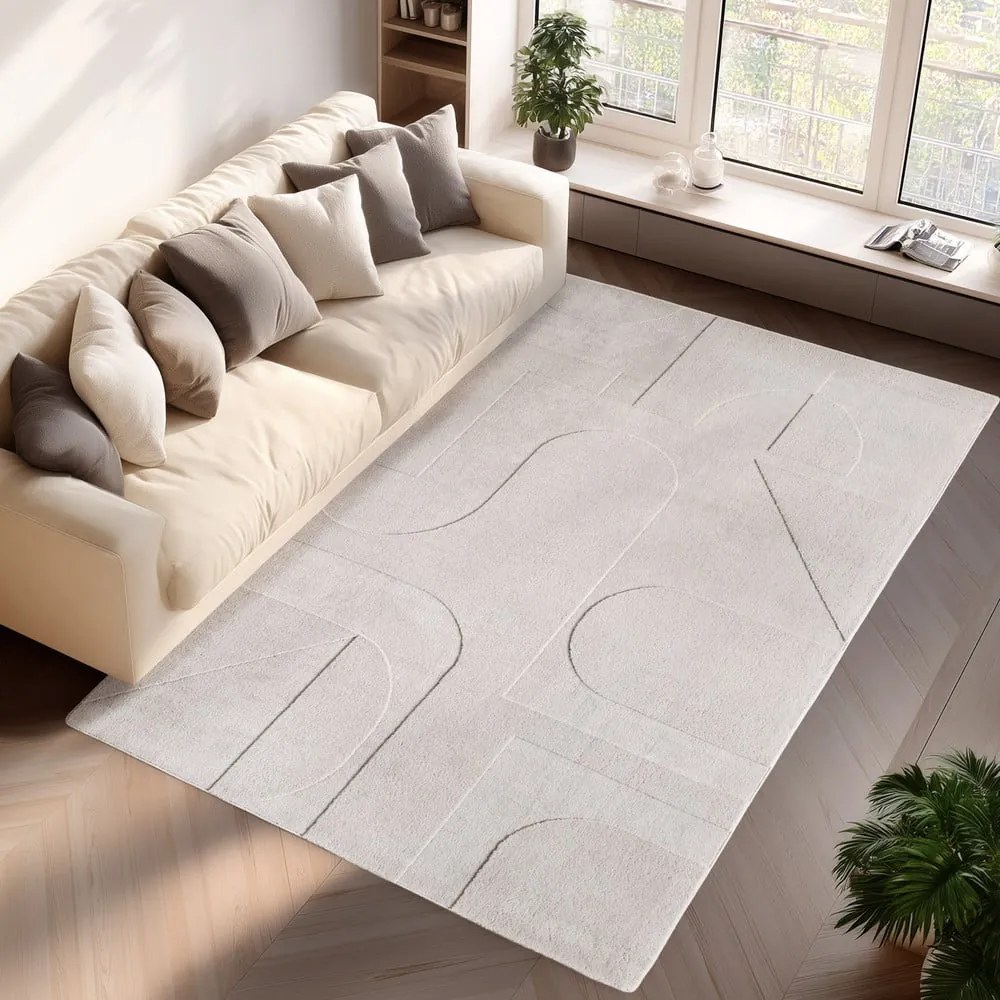 Tappeto color crema lavabile 200x290 cm Pompei 1614 – Ayyildiz Carpets