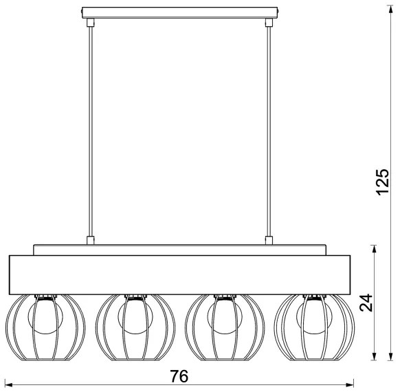 Lampadario a sospensione con filo MENTON 4xE27/15W/230V nero/marrone/quercia