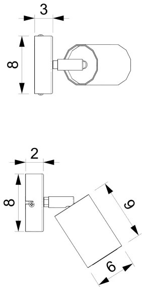 Faretto da muro BELLO 1xGU10/8W/230V nero