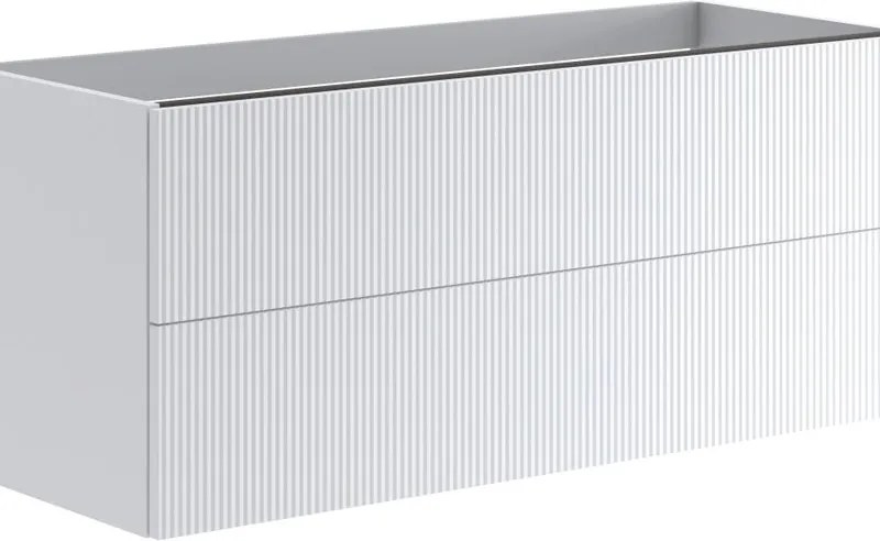 Mobile da bagno sospeso sotto lavabo Opera 2 cassetti L 119.5 x H 50 x P 45.5 cm bianco opaco, cannettato