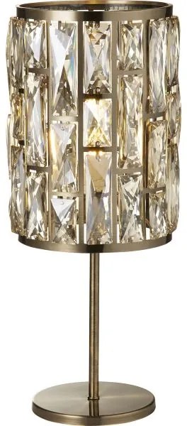 Lampada da tavolo bijou - metallo ottone anticato e vetro champagne