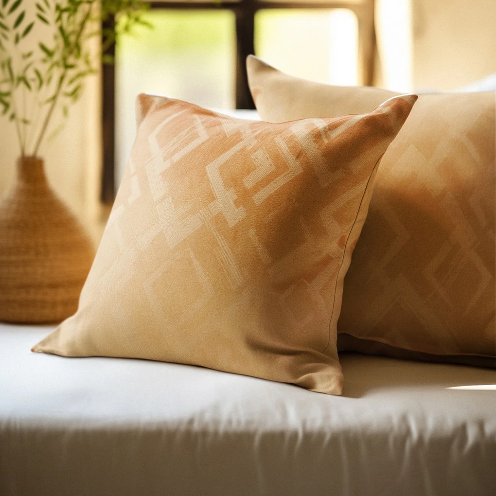 Cuscino divano velluto 50x50 cm ocra rombi