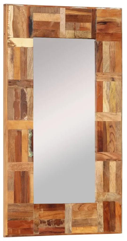 Specchio da Parete in Legno Massello di Recupero 50x80 cm
