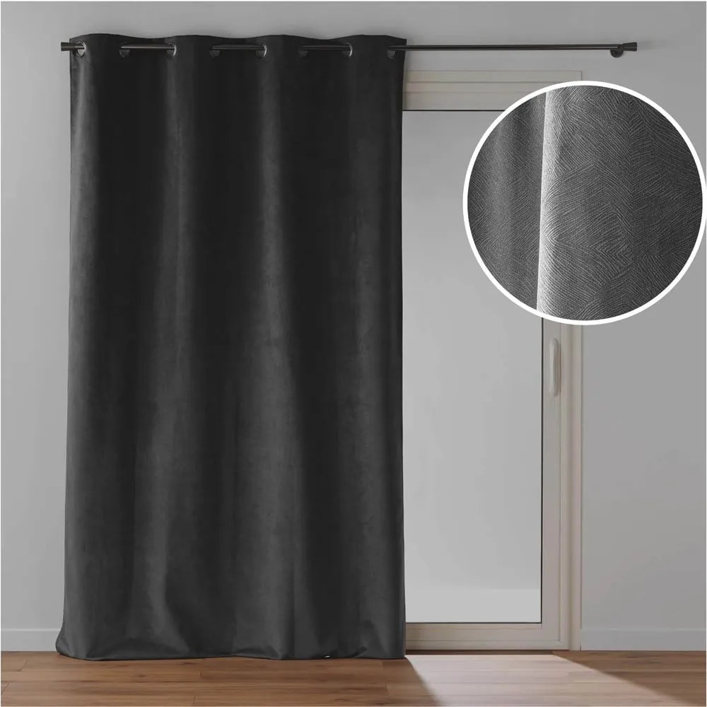 Tenda color antracite in velluto 140x260 cm Olympe – douceur d'intérieur