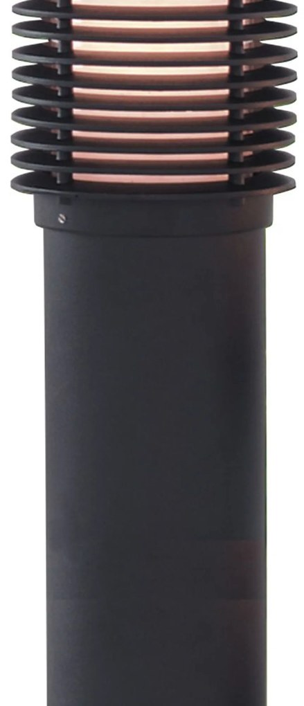 Paletto Esterno Contemporaneo Bollards Alluminio Nero Policarbonato E27 H45Cm