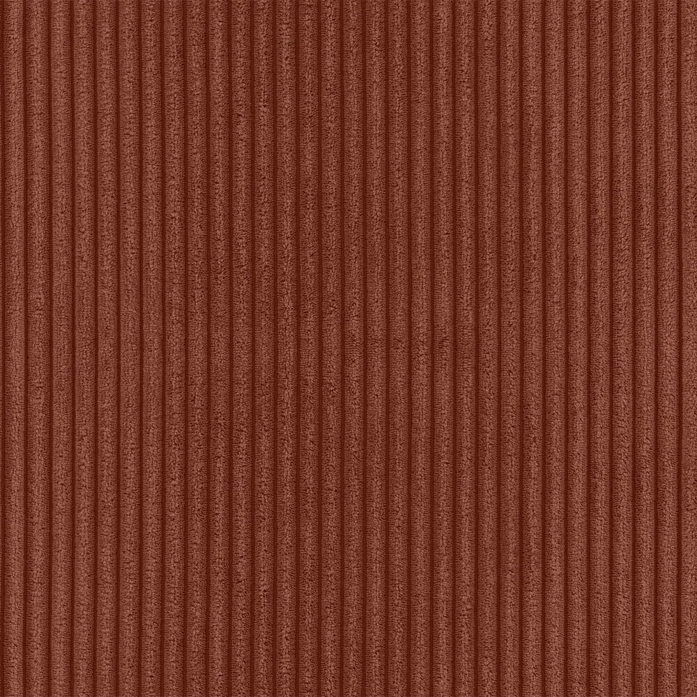 Divano angolare color mattone (con penisola a sinistra e chaise lounge) rivestito in velluto a coste Martin – Ropez