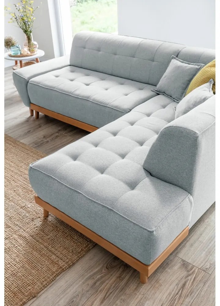 Divano letto angolare grigio chiaro L, angolo destro Dazzling Daisy - Miuform