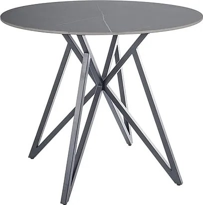 Tavolo rotondo Murano in grigio/nero - ø90/h76 cm