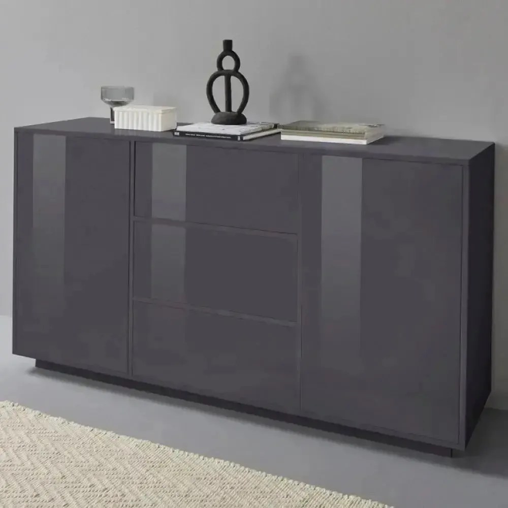 Credenza Bloom Sideboard Antracite Laccato - 160 x 41,4 x 86 cm