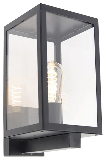 Lampada da parete per esterni moderna nera con vetro 30 cm - Rotterdam