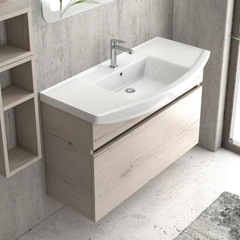 Mobile bagno 100cm sospeso con cassetto scorrevole BN-100B - KAMALU