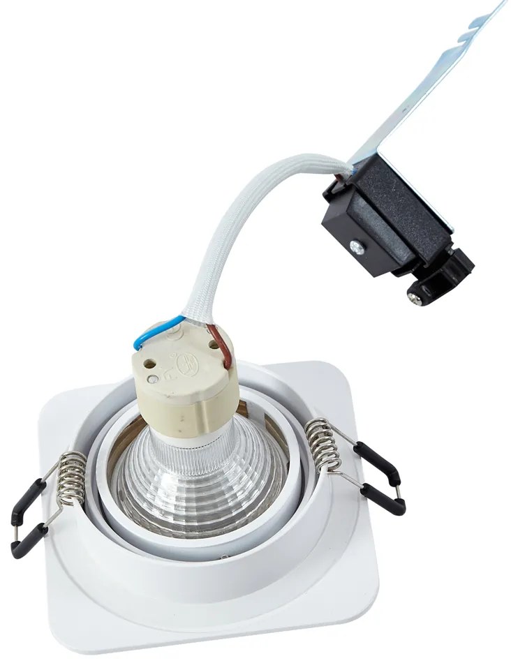 Set di 6 faretti da incasso arrotondati bianchi GU10 50mm orientabili e inclinabili IP44 - Alberto