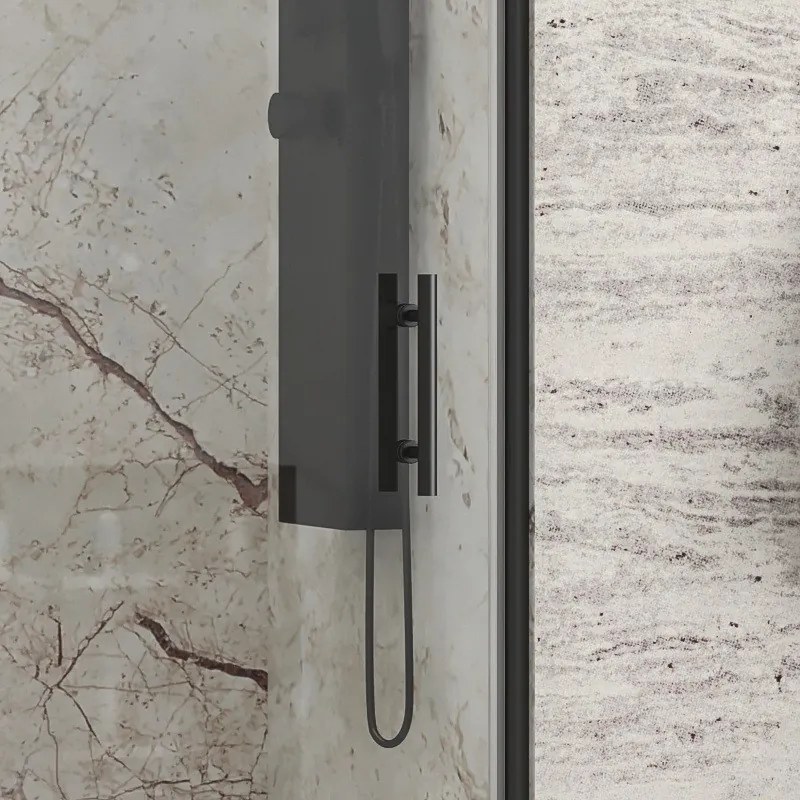 Porta doccia battente 70-75cm e fisso colore nero | KPX4000N - KAMALU