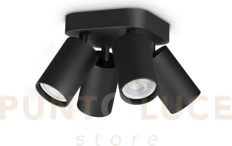 Dynamite faretto nero orientabile 4 luci attacco gu10 lampadina inc...