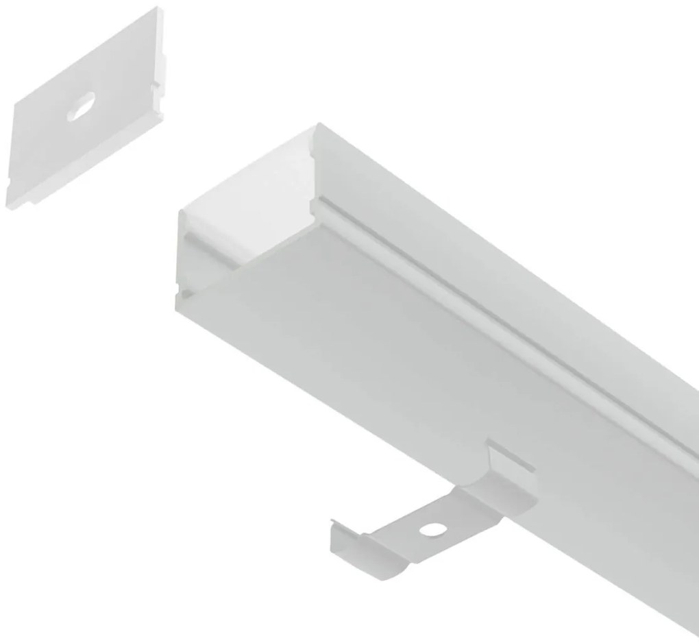 Profilo Lineare XL in Alluminio Bianco per 1-2 Strisce LED da 1m e 2m Variante Lunghezza Profilo 2 metro
