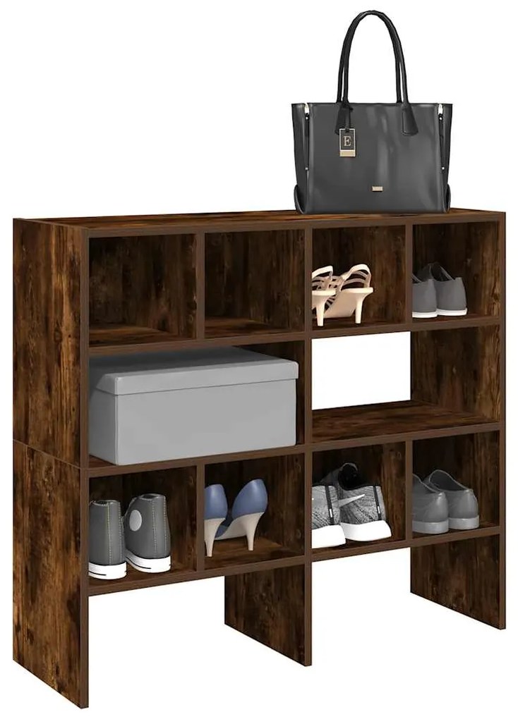 Scarpiere 2 Pz Impilabili Rovere Fumo 89,5x30x40 Cm /