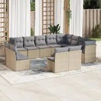 Set Divani da Giardino 12 pz con Cuscini Beige in Polyrattancod mxl 89266