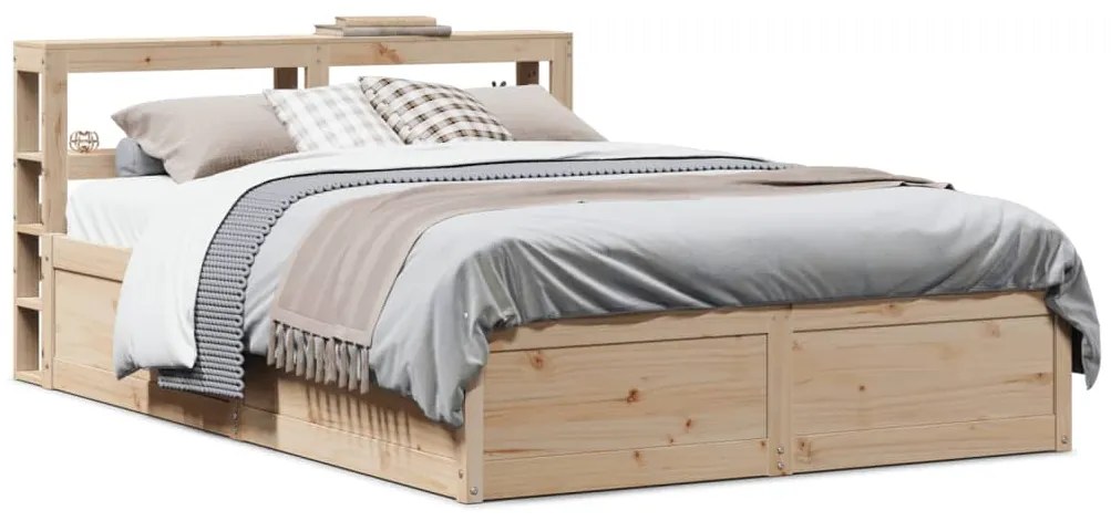 Giroletto Con Testiera 140x190 Cm İn Legno Massello Di Pino /