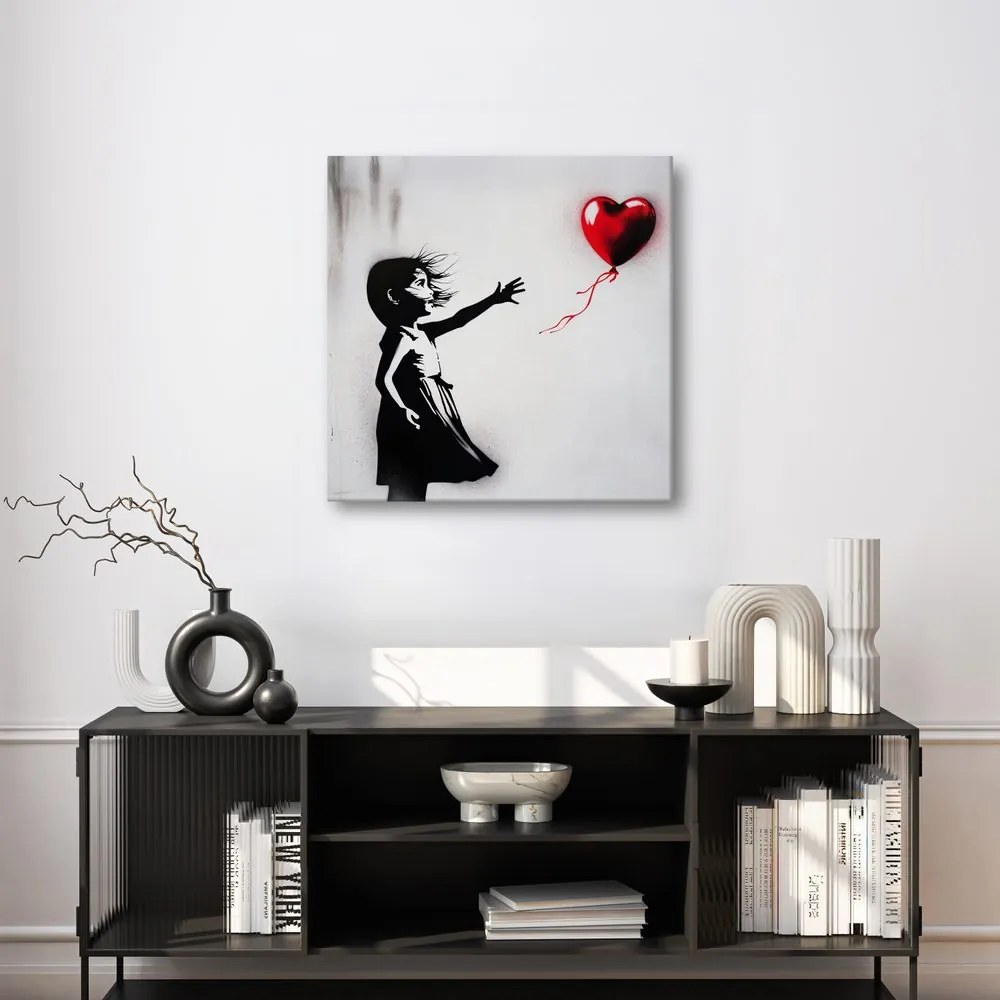 Quadro su tela – Cuore nel vento street art