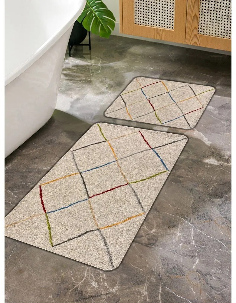 Set di tappetini per il bagno beige 2 pz 60x100 cm – Mila Home