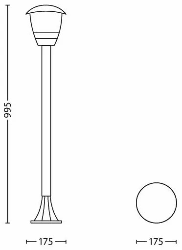 Philips 15383/30/16 - Lampada da esterno MYGARDEN CREEK 1xE27/60W/230V nero