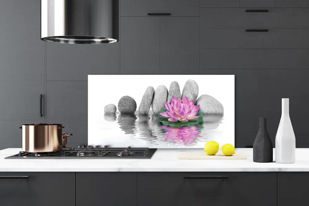 Pannello cucina paraschizzi Pietre di fiori Art 100x50 cm