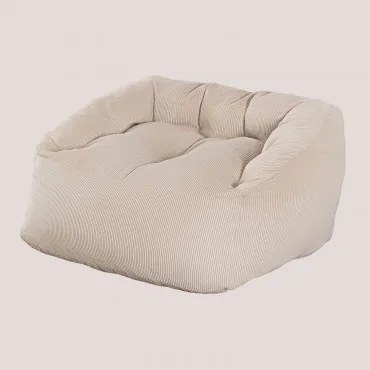 Poltrona Puff in Velluto a Coste (85 cm) Thiago Marrone Grano - Sklum