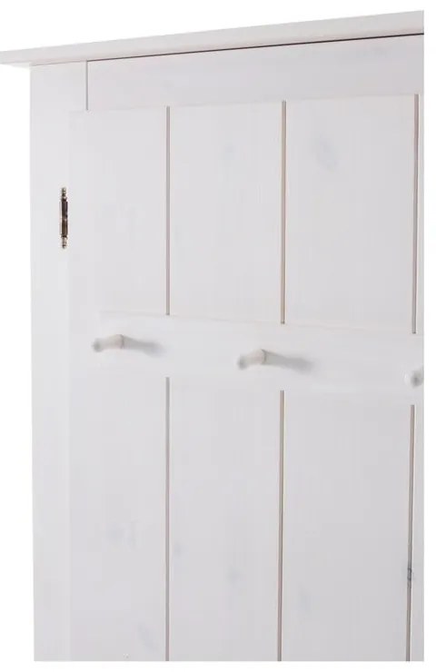 Armadio in legno di pino bianco con specchio 120x170 cm Bertram - Støraa