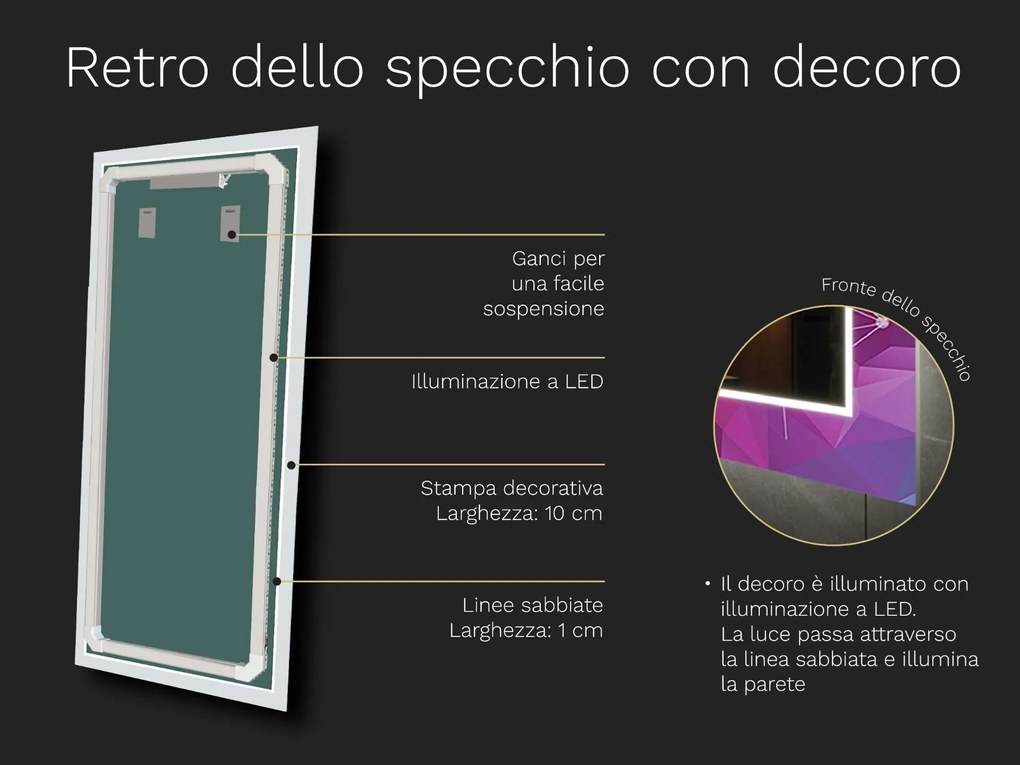 Specchio LED con decorazione D15