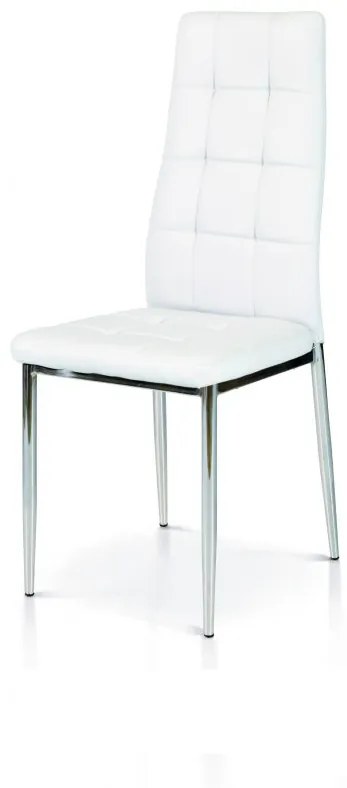 Set di sedie BROOKLYN bianche in ecopelle con struttura in metallo cromato