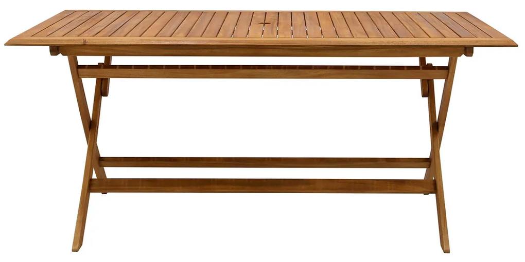Tavolo da giardino pieghevole rettangolare in legno massello L170 cm SANTIAGO