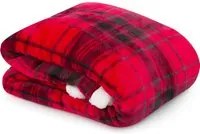 Plaid tartan 130x160 cm sherpa rosso