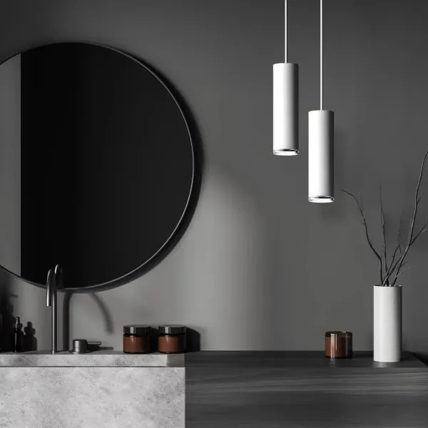 Lampadario LED RGBW dimmerabile per bagno a cavo TURYN 1xGU10/6W/230V IP44 bianco